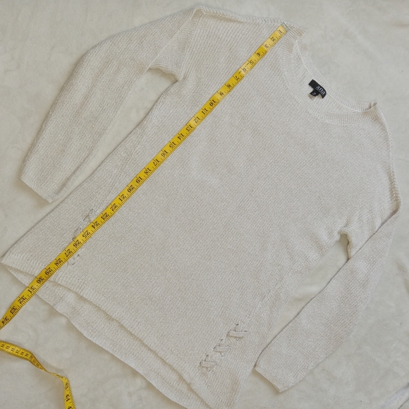 a.n.a Like New Cream & Metallic Gold Knit Tunic Sweater sz XL - Picture 7 of 8
